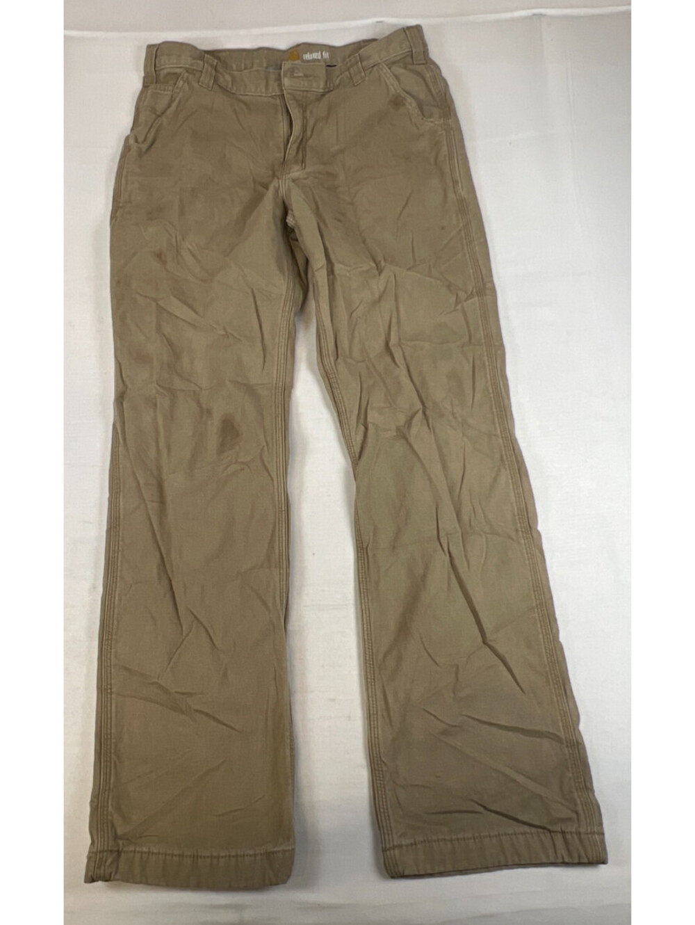 Carhartt Men Relaxed Fit 36x34 Brown Cotton Blend Canvas Utility Work Pants